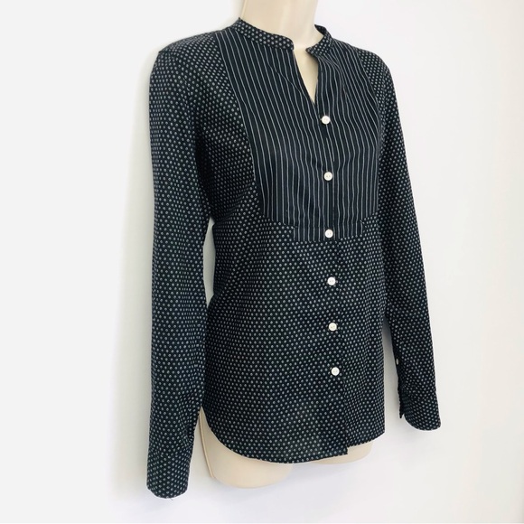 Lauren Jeans Co Black White Tuxedo Blouse - Picture 16 of 16